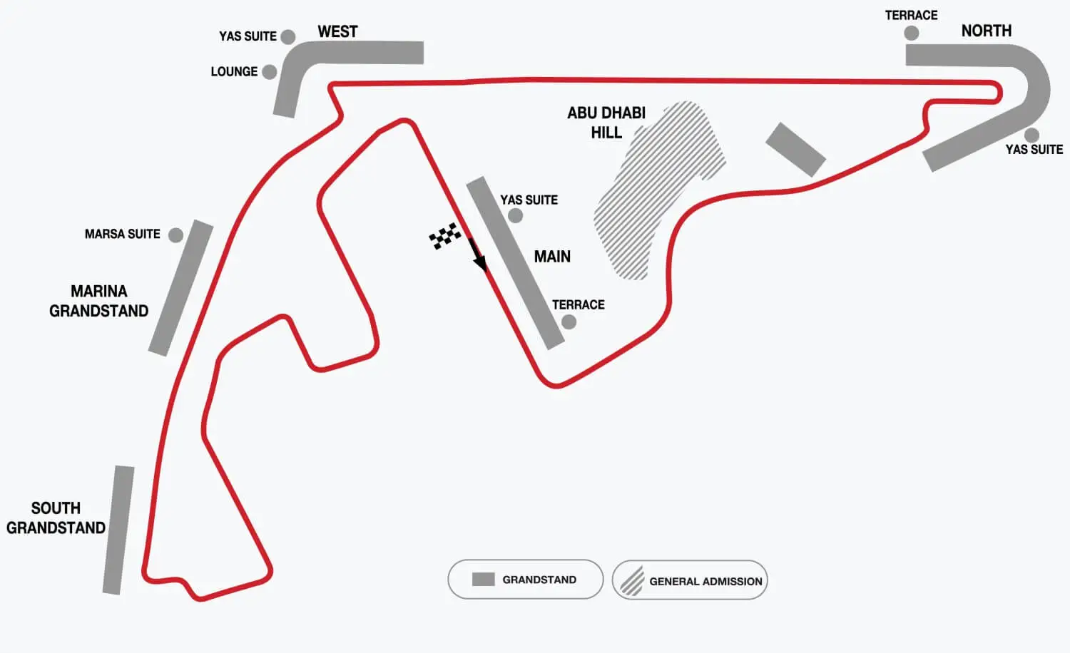 Yas Marina F1 Circuit: Track Map Layout & F1 Lap Record