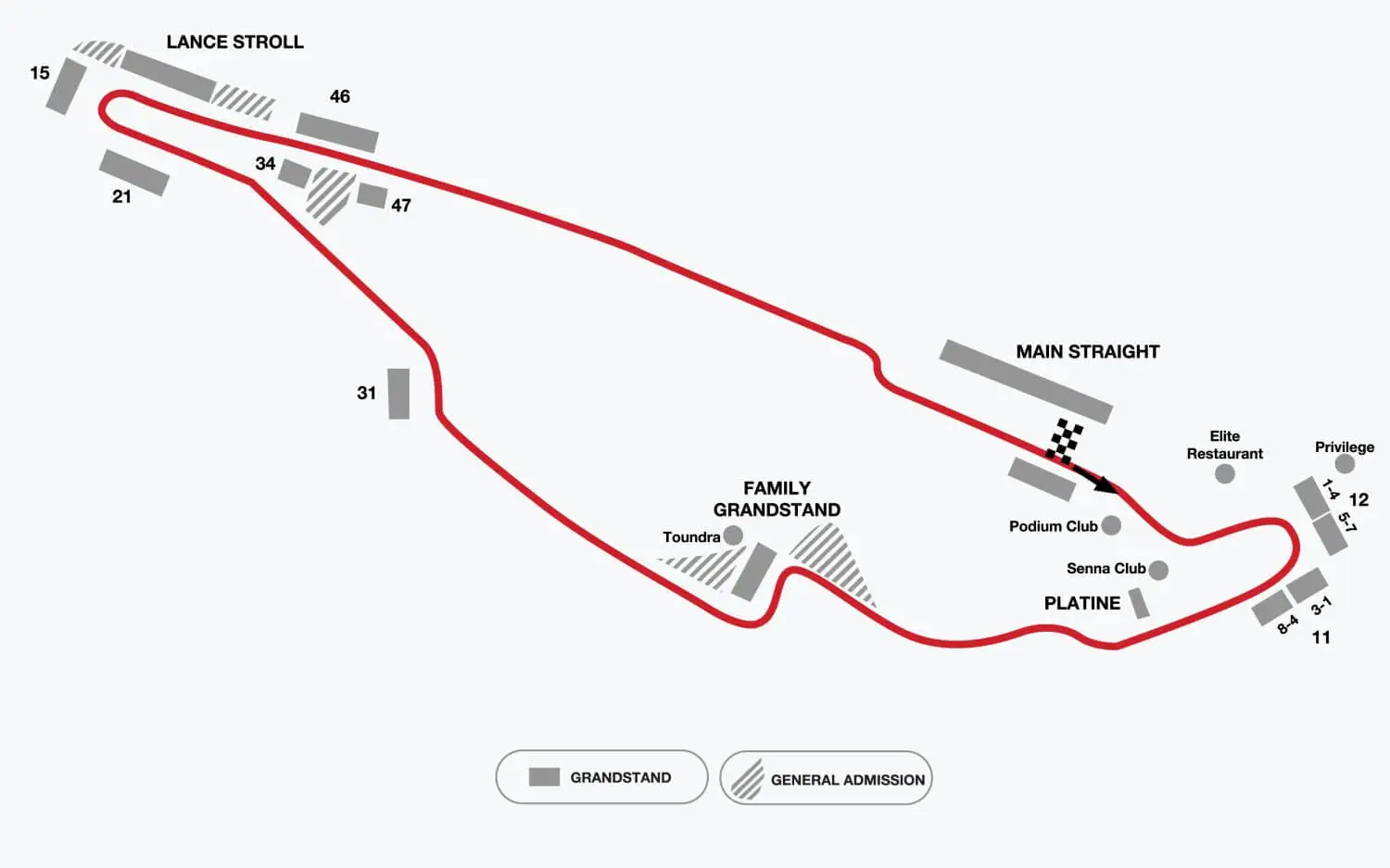 Canadian F1 Track and Grandstand Guide Circuit Gilles Villeneuve Montreal Race Track